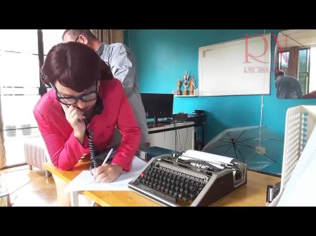 Office Supremacy - Boss Bangs Secretary While She Is On The Phone Oral Job On Office Cam Two