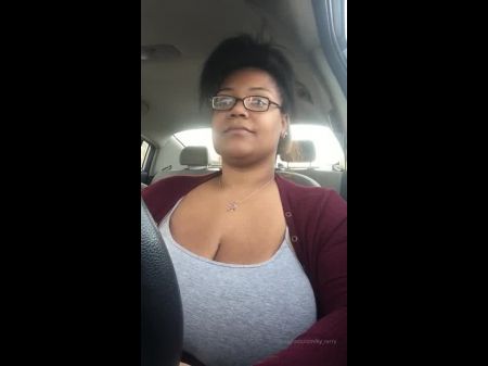 Solo Plus Sized Woman Driving Flashing Massive Saggy Udders , Porn 0a