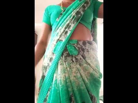 Swetha Tamil妻子裸体纱丽脱衣舞表演，色情9C 