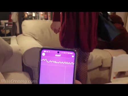 Community Remote Massager In Mall – I Control The Slit With Chubby