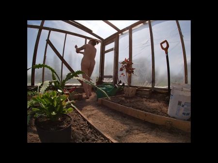 Nude Greenhouse Worker Planting Cacti , Pornography 52