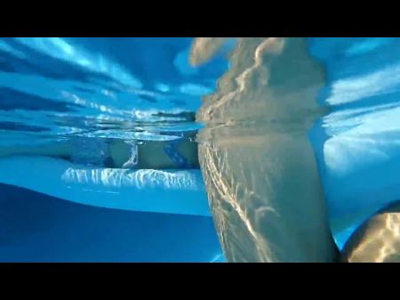 She Masturbates In Pool In Audience Bearded Vulva Streams Underwater