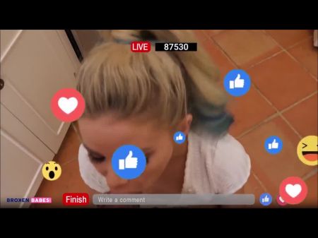 Джесса Роудс взорвать Stepbro на Facebook Live: бесплатно порно 51 