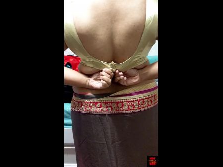 Indian Wifey - Saree Unwrap And Boulder-holder Change - Desi Teasing