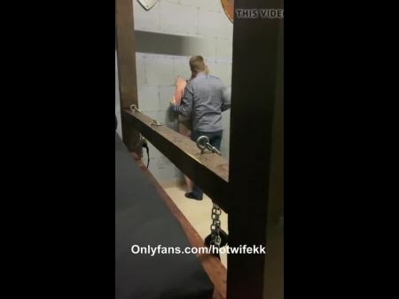Cuckold Watches Cheating With Bull From Under The Caged Couch
