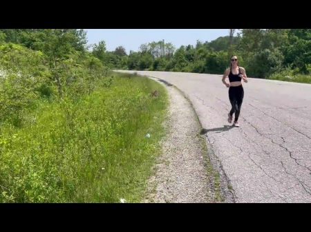 Wifey Gets Dual Creampie In Public Forest From Two Boys While Out Running In Yoga Pants