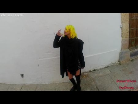 Guzzling Piss While Walking Around The City And Eating Audience Toilets