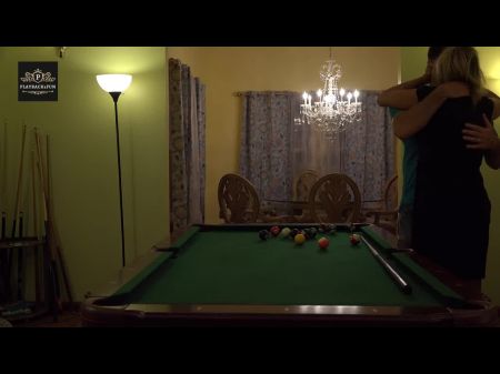 Middle-aged Wife Huge Orbs With High Heels Fucked On Pool Table To Orgasm