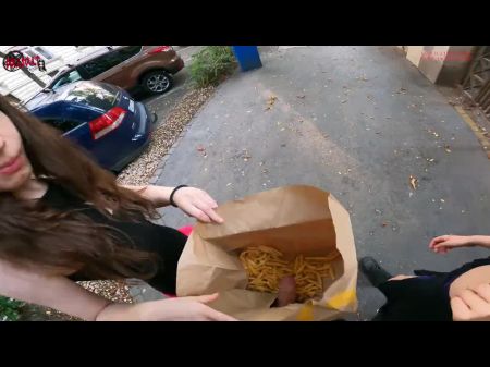 Public Dual Jerk Off In The Fries Bag I