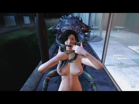 Three Dimensional Tifa Ambushed By Alien Monster , Free Porno F7