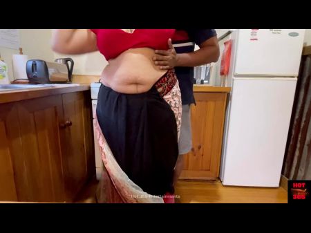 Nasty Indian Duo Romantic Fuckfest In The Kitchen - Homely Wifey Saree Lifted Up Finger-tickled And Dicked Strong In Her Rump