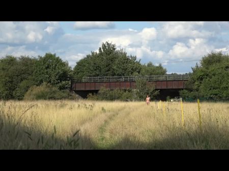 Bare In An English Meadow And Flashing On The Train