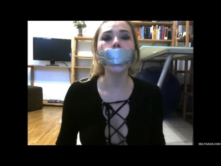 Ash-blonde Uk Amateur Hoe Misha Mayfair Gagged With Duct Tape Smelling Socks And Dirty Underpants