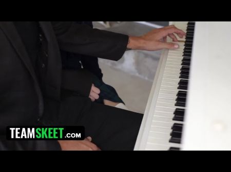 Fabulous Fair Haired Stunner With Wondrous Bod Turns Piano Lesson Into Hard-core Fucking Session