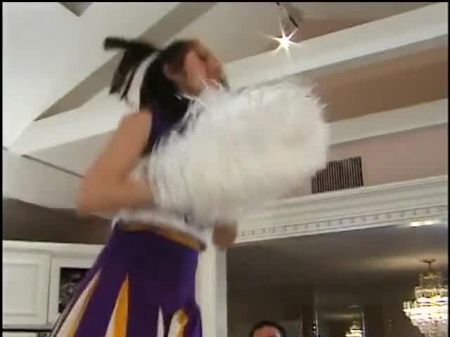 Cool Youthful Cheerleader Screws In The Kitchen And Gets A Mouthful Of Spunk