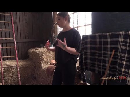 Auntjudysxxx - Fucking Your Milf Stepmother Aurora In The Barn Point Of View