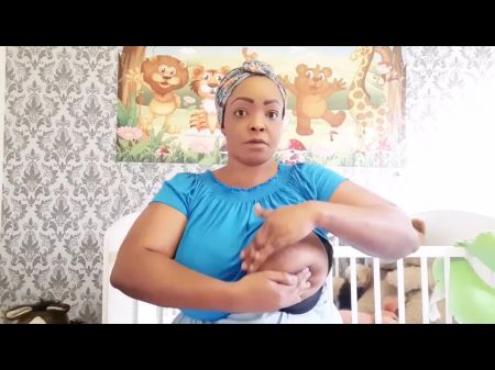 Nigerian Step Mommy Displays How To Massage And Milk Her Hefty Jugs