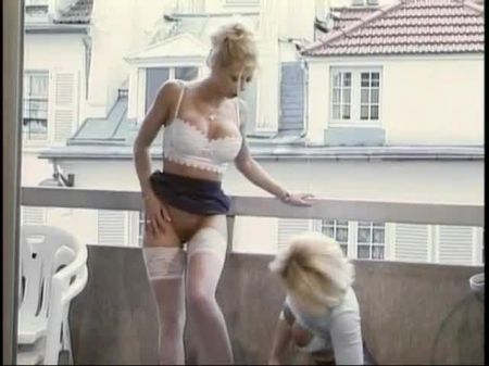Platinum-blonde Lesbos Inserting Playthings In Their Vulvas And Poopers