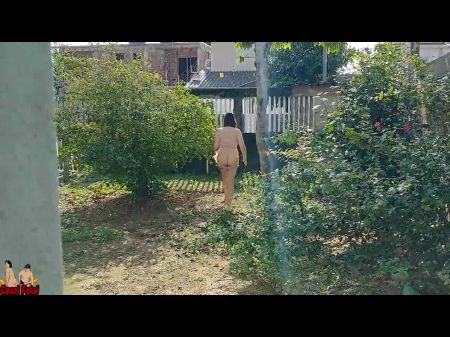 My Wifey Urine Naked In Front Yard And Wank Me
