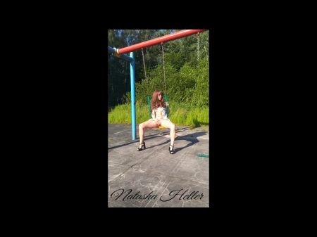 Attractive , Youthful Flasher Dame Introduces Her Attractive Bod On The Playground