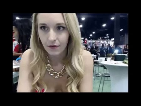 Frolicking With Her Puss Under The Table At A Devotee Expo !