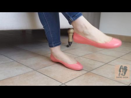 Shoejob In Pink Rubber Flats