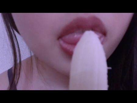 Slurping The Apex Of A Banana Slimy And Pseudo Bj
