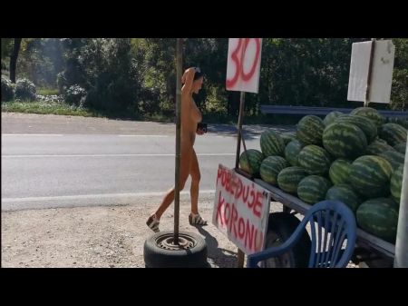 Nude Outside Bying Fruit From Random Dude