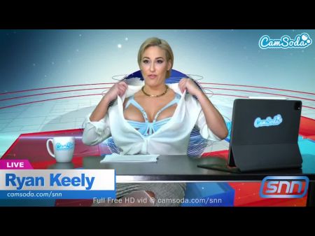 Gigantic Boobs Cougar Ryan Keely Has Intense Ejaculation While Reading The News