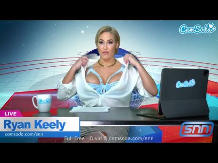Phat Boobs Mummy Ryan Keely Has Powerful Climax While Reading The News