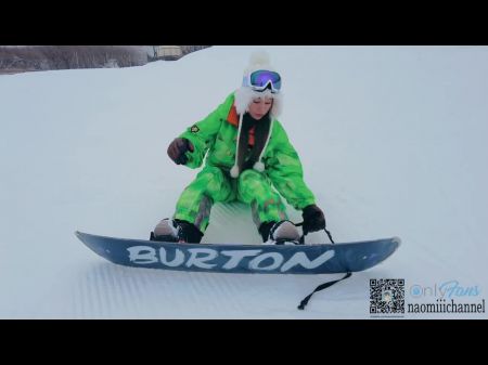 スキー場で露出スノーボードしてみました。ゲレンデの端で、スキーウェアを着ながら中出しセックス。日本人カップル/素人/パイパン/スタイル抜群/巨乳/ハーフ美女/無修正