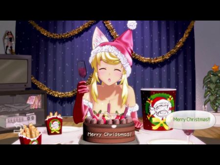 Fox Girl nimmt eine Creampie für Weihnachten Teil 3 verschiedene Ende 