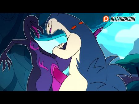 Patreon/blitzdrachin : Straight Hairy Yiff Animation , Scalie , Monster , Cum Shot , Against The Wall