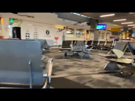 Tits In Airport ! Can Watch Tits On Woman Waiting For Her Flight In Diminutive T-shirt