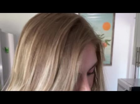 Gorgeous Blonde Gets Bent Over Kitchen Counter - Fat Cum Facial