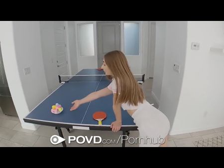 Povxd Table Tennis Teasing Brown-haired Gets Screwed In Point Of View