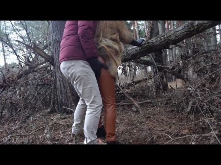 Outdoor Bang-out With Ginger-haired Teenage In Winter Woods . Risky Community Sex -