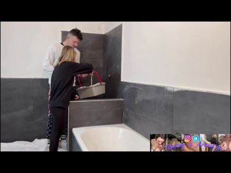 Dame Repays The Painter With A Super-cute Fuck , While Painting The Bathroom . Dialogues Ita , Point Of View