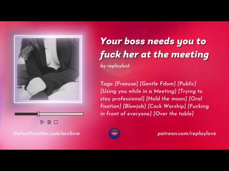 Asmr Roleplay - Your Boss Needs You To Shag Her At The Meeting