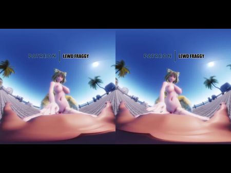 Touhou - Ran Yakumo Beach Pussygrind & Cowgirl [5k Manga Porn Vr]