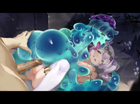 Sexo com Slime Girl e Princess 2D Hentai Game, 4K, 60fps, sem censura 