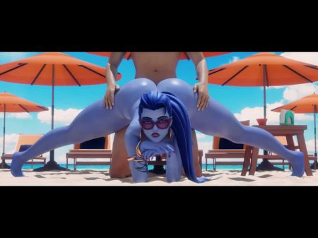 Widowmaker Doing The Splits On The Beach (and Getting Fucked Hard)