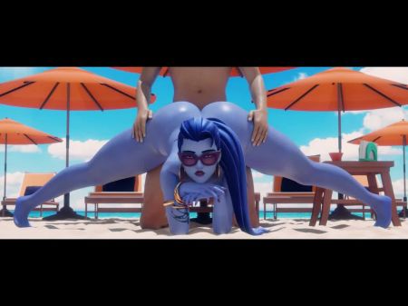 Widowmaker Doing The Splits On The Beach (and Getting Screwed Hard)