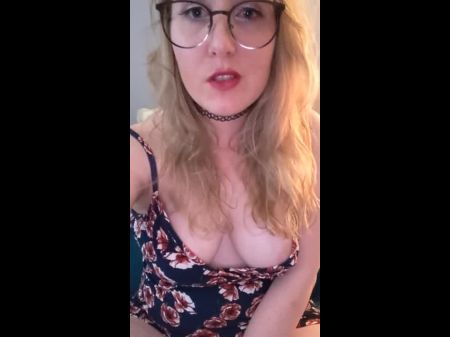 Blonde bittet um Daddy und bittet um Sperma Dirty Talk Brille Selfie Joi 