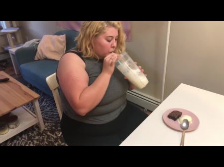 Chubby Bbw Teenager Swallows Down Entire Weight Gain Jiggle And Dessert