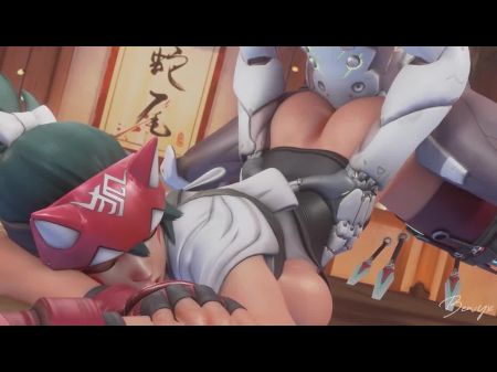 Kiriko ضد Genji doggystyled fucked 3d 
