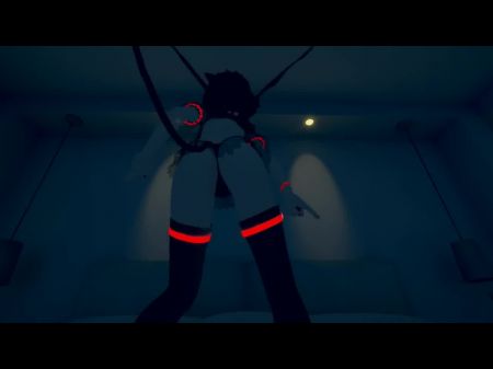 Виртуальный танец на коленях от сексуального аниме дьявола 