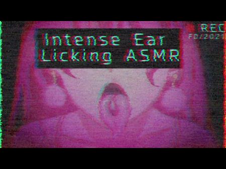 Cute Lady Ear Gobbling And Wailing Asmr (vhs Noise)