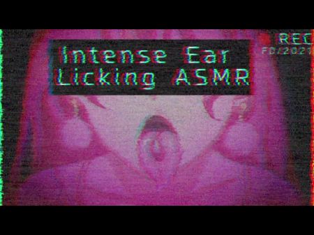 Super-cute Lady Ear Gobbling And Bellowing Asmr (vhs Noise)