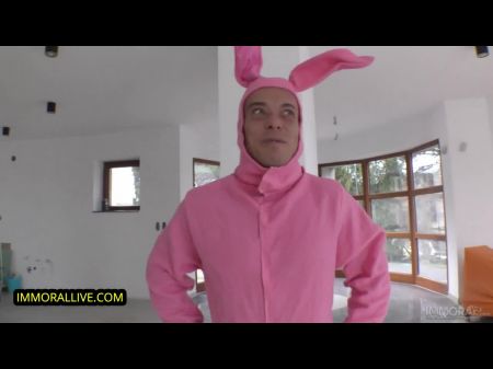 Adorable Fair Haired Emily’s Ass Fuck Hole Opened Up Out By Massive Fuckpole Pinkish Easter Bunny?? !